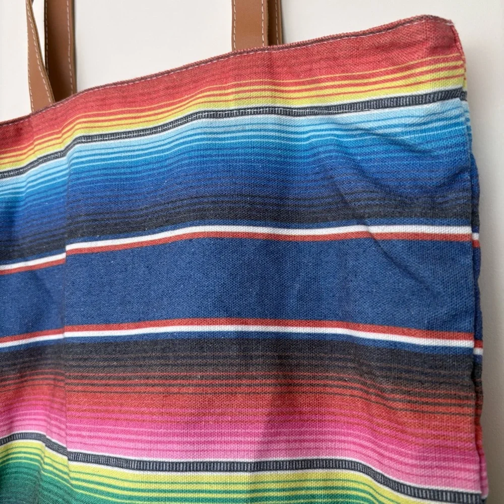 Bloomingdale’s Colorful Striped Tote Bag
